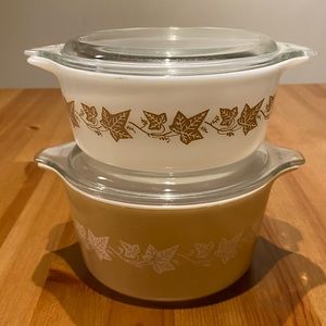 Vintage Pyrex Casserole Dishes with Lid | Sandalwood Collection